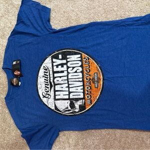 Harley-Davidson Blue and Orange Tee
